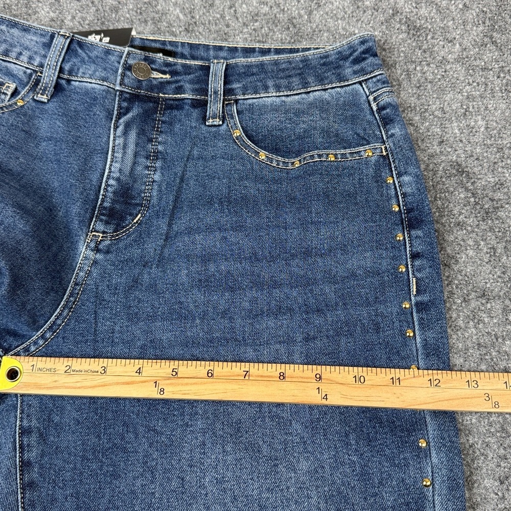 Express Embellished Jean Womens Size 10 Straight Leg Studded Medium Wash NWT - Picture 12 of 14